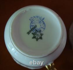 Antique Limoges Ls&s Hand Painted Set 6 Coffee Cups Demitasse. Roses & Gold