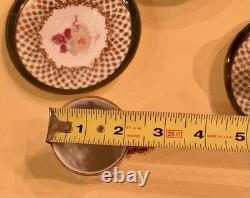 Antique Limoges Porcelain Chocolate Pot, 4 Demitasse Cups And Saucers Floral