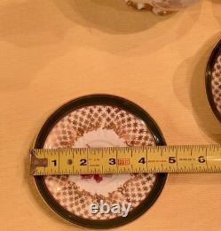 Antique Limoges Porcelain Chocolate Pot, 4 Demitasse Cups And Saucers Floral