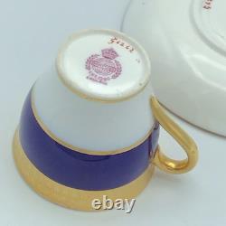 Antique MINTON Gold Encrusted Demitasse Cup & Saucer 1920s Cobalt MINT England