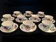 Antique Meissen Crossed Swords Hand Painted (10) Demitasse Cups And Saucers