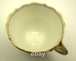 Antique Meissen Demitasse Blue Onion w Gold Cup & Saucer / First Quality