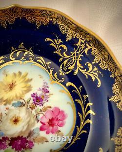 Antique Meissen Demitasse Cup & Saucer, Cobalt Blue