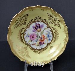 Antique Meissen Demitasse Cup & Saucer, Deutsche Blumen