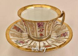 Antique Meissen Demitasse Cup & Saucer, Floral