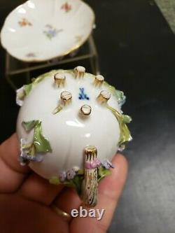 Antique Meissen Encrusted Demi Tasse Cup And Saucer