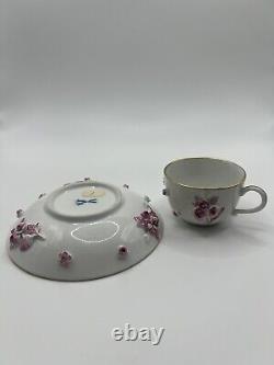 Antique Meissen Floral Demitasse Cup And Saucer