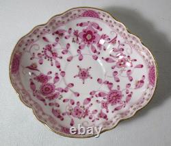 Antique Meissen INDIAN FLOWER PINK Demitasse Cup & Saucer, Quatrefoil Shape