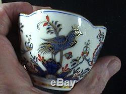 Antique Meissen Quatrefoil Demitasse Cup & Saucer Hand Painted Birds & Foilage