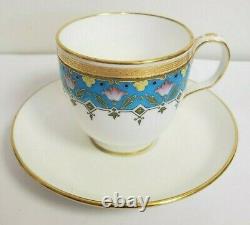 Antique Minton Demitasse Cup Saucer Turquoise French Enamel, Dresser