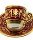 Antique Minton England Crimson Red Gold Encrusted Demitasse Cup & Saucer Perfect