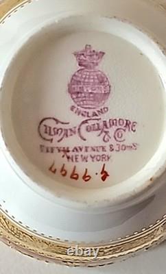 Antique Minton England Crimson Red Gold Encrusted Demitasse Cup & Saucer Perfect