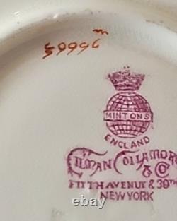 Antique Minton England Crimson Red Gold Encrusted Demitasse Cup & Saucer Perfect