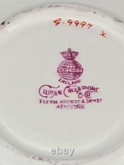 Antique Minton England Crimson Red Gold Encrusted Demitasse Cup & Saucer Perfect