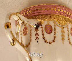 Antique Mintons Demitasse Cup & Saucer, Raise Gold, Made for Tiffany