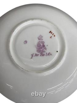 Antique Mintons Demitasse Cup and Saucer England Chinoiserie Floral Gold Trim