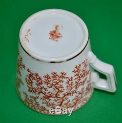 Antique Mintons Red SEAWEED Trio Smaller Tea Cup/Demitasse G3160