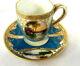 Antique Nippon Heavy Gold Gilt Decorated Scenic Demitasse Cup & Saucer Set Rare