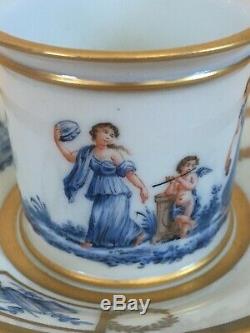 Antique Napoleonic Era M Imp de Sèvres 1804-1809 Hallmark Demitasse Cup & Saucer