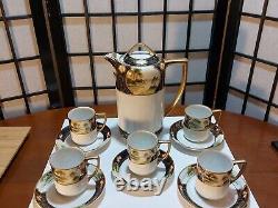 Antique Nippon Morimura 12pc. Coffee Pot With (5) Demitasse Cups And Saucers