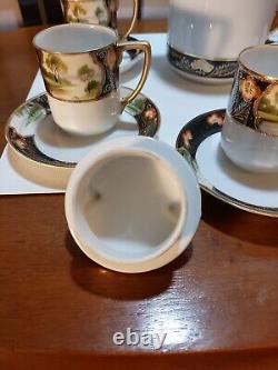 Antique Nippon Morimura 12pc. Coffee Pot With (5) Demitasse Cups And Saucers