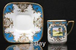 Antique Noritake Jewelled Demi tasse Cup and Saucer Circa 1900