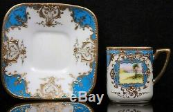 Antique Noritake Jewelled Demi tasse Cup and Saucer Circa 1900