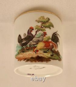 Antique Nymphenburg Demitasse Cup & Saucer, Chickens, Meissen Style