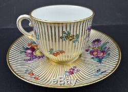 Antique Nymphenburg Demitasse Cup & Saucer, Floral