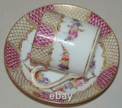 Antique Nymphenburg Garlands Scales & Lattice Can Demitasse Cup & Saucer