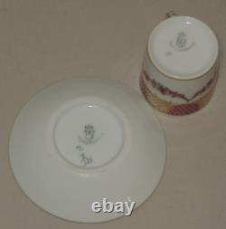 Antique Nymphenburg Garlands Scales & Lattice Can Demitasse Cup & Saucer