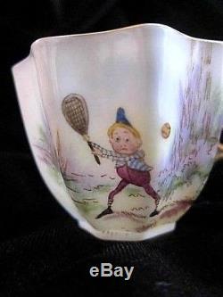 Antique Palmer Cox Brownies TENNIS CAC (Early Lenox) Belleek Demitasse Cup