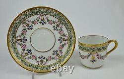 Antique Pickard Demitasse Cup & Saucer, Hand Painted