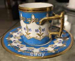 Antique Pirkenhammer Shield Mark Demitasse Cup & Saucer 1887-1890