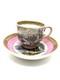 Antique Prattwave Demitasse Cup And Saucer Victorian Pink