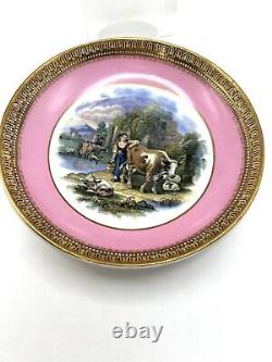 Antique Prattwave Demitasse Cup And Saucer Victorian Pink