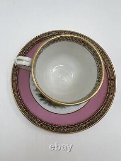 Antique Prattwave Demitasse Cup And Saucer Victorian Pink