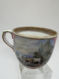 Antique Prattwave Demitasse Cup And Saucer Victorian Pink