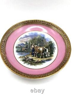 Antique Prattwave Demitasse Cup And Saucer Victorian Pink