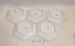 Antique Prussia Hexagon Demitasse Bone China Cup Saucer Purple Flowers Gold Gilt