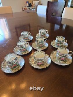 Antique Qianlong Famille Rose Demitasse Cups And Saucers Set Of 8