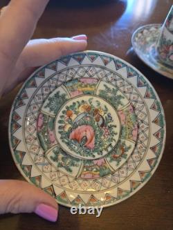 Antique Qianlong Famille Rose Demitasse Cups And Saucers Set Of 8