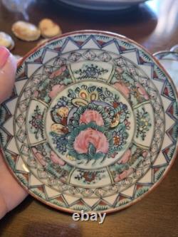 Antique Qianlong Famille Rose Demitasse Cups And Saucers Set Of 8