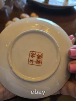 Antique Qianlong Famille Rose Demitasse Cups And Saucers Set Of 8