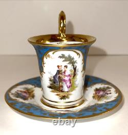 Antique RK Dresden Demitasse Cup & Saucer