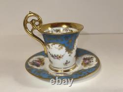 Antique RK Dresden Demitasse Cup & Saucer