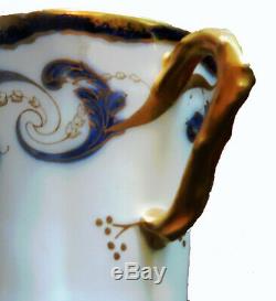 Antique Rare Demitasse Cup Set (6) Cobalt Blue Gold Theo. Haviland Limoges 1895