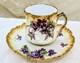 Antique Redon Limoges Violets Demitasse Cup & Saucer Gold 1890s Twisted Branch