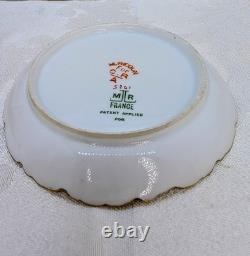 Antique Redon Limoges Violets Demitasse Cup & Saucer Gold 1890s Twisted Branch