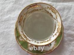 Antique Richard Klemm Trembleuse Green And Gold Demitasse Cup And Sauce -1887